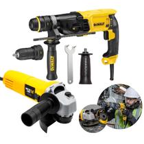 Kit Martelete Perfurador Rompedor 800W com Esmerilhadeira Lixadeira Angular 820W 11000 Rpm