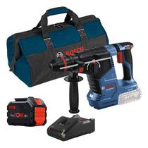 Kit Martelete Rompedor Bosch Gbh 187-li Bateria 12ah Bolsa Neutra 18v 0-980