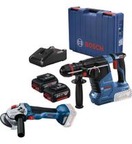 Kit Martelete Rompedor Gbh 187-li 2 Bat 4ah E Esmerilhadeira Kit Martelete Rompedor Gbh 187-li 2 Bat 4ah E Esmerilhadeira