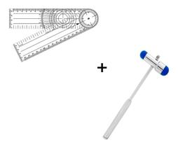 Kit Martelo Buck Agulha e Pincel + Goniômetro Fisioterapia PVC Kit Martelo Buck Agulha e Pincel + Goniômetro Fisioterapia PVC