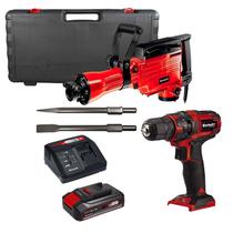 Kit Martelo Demolidor Tc-dh1600 220v + Praf furadeira Tc-cd18/35LI + Carregador - Einhell