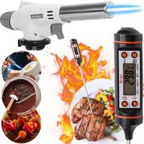 Kit Marter Chefs 1 Maçarico Chamas Flambar + 1 Termômetro Digital Culinário de Cozinha