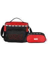 Kit Marvel Avengers Lancheira Térmica + Estojo Triplo Luxo