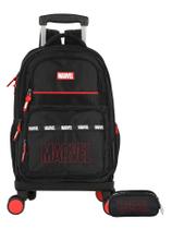 Kit Marvel Avengers Mochila 4 Rodas + Estojo Triplo Original