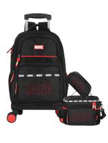 Kit Marvel Avengers Mochila 4 Rodas + Lancheira + Estojo T
