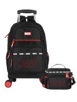 Kit Marvel Avengers Mochila 4 Rodas + Lancheira Térmica Luxo