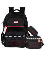 Kit Marvel Avengers Mochila Costas + Lancheira + Estojo Luxo