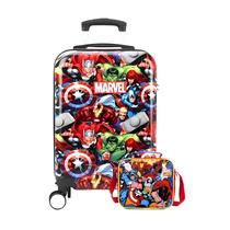 Kit Marvel Mala Viagem Escolar Pequena Rodas+Lancheira