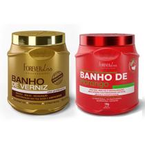 Kit Masc Banho de verniz e Banho de Morango Forever Liss 1kg Kit Masc Banho de verniz e Banho de Morango Forever Liss 1kg
