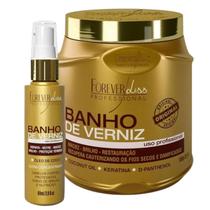 Kit Máscara 1kg e Óleo 60ml Banho de Verniz Forever Liss