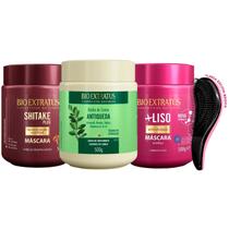 Kit Máscara Bio Extratus Shitake Jaborandi Liso 500g +Escova Kit Máscara Bio Extratus Shitake Jaborandi Liso 500g +Escova
