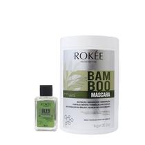 Kit Máscara Capilar Bamboo + Sérum Reparado Óleo de Rícino Rokée