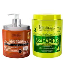 Kit Mascara Capilar Cauter e Máscara Abacachos Forever Liss