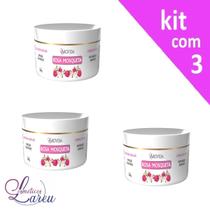 "Kit Máscara Capilar Pote 300 gr Rosa Mosqueta (3 unidades) - Arovida