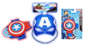 Kit Mascara Capitão América + Escudo Lança Discos - Hasbro