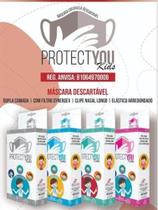 KIT Máscara cirúrgica infantil descartável c/ 25 - protect you kids - Kit c/ 100 máscaras