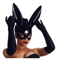 Kit Mascara Coelha + Luvas Longa de Lycra Para Bailes e Festas Halloween Kit Mascara Coelha + Luvas Longa de Lycra Para Bailes e Festas Halloween