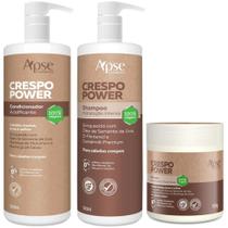 Kit Mascara crespo power 500g +Shampoo Crespo Power 1L + Condicionador Crespo Power 1L Apse - Apse Cosmetics