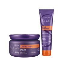 Kit Máscara de Hidratação Capilar e Leave In Finalizador Liso Intenso Antifrizz Eudora Siàge