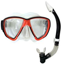 Kit Máscara De Mergulho Com Respirador Snorkel - Preto