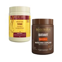 Kit Máscara de Reconstrução Queravit 1 Kg e Banho de Creme Tutano 1Kg Hidratação - Bio Extratus