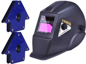 Kit Máscara de Solda Automática MSL-5000 com Regulagem Lynus + 2 Esquadro Magnético Para Solda 35kg AXT - Titanium