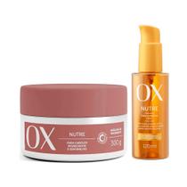 Kit Máscara De Tratamento Ox Nutrição 300g Mais Óleo Capilar OX Nutritivo 3 Em 1 120ml