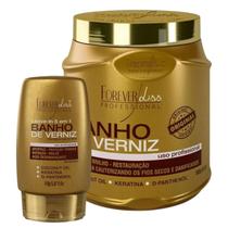 Kit Mascara e Leave in Forever Liss Linha Banho de Verniz