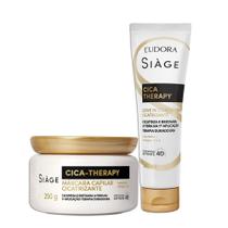 Kit Máscara e Leave In Reconstrução Capilar Reparação Cica Therapy Restauração Eudora Siàge