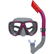 Kit Máscara e Snorkel Mergulho Adulto Válvula Purificadora Proteção UV Alça Ajustável Bel