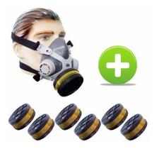 Kit Máscara Facial + 6 Filtros Pintura e Gases (vo/ga) Mastt