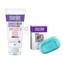 Kit Mascara facial Argila Rosa com Sabonete de limpeza Extra forte Clearskin Avon