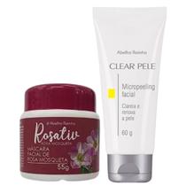 Kit Máscara Facial de Rosa Mosqueta Rosativ + Micropeeling Facial Clear Pele