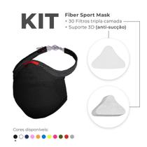 KIT Máscara FIBER Knit Sport + 30 Filtros de Proteção + Suporte - Infantil