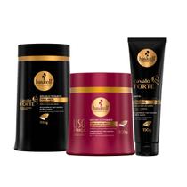 Kit Máscara Haskell Cavalo Forte 900g E Leave In 150g + Liso Com Força 500g