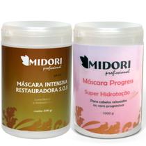 Kit Mascara Intensiva + Mascara Progress Midori Profissional Kit Mascara Intensiva + Mascara Progress Midori Profissional