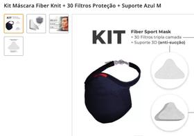 Kit mascara knit fiber sport azul marinho