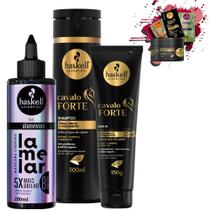 Kit Máscara Líquida Lamelar 200ml Cavalo Forte Sh 300ml Leav Kit Máscara Líquida Lamelar 200ml Cavalo Forte Sh 300ml Leav