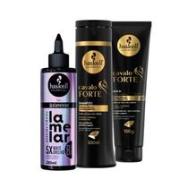 Kit Máscara Líquida Lamelar + Shampoo e Leave in Cavalo Forte Haskell Kit Máscara Líquida Lamelar + Shampoo e Leave in Cavalo Forte Haskell