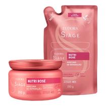Kit Máscara Nutrição Capilar com Refil Nutri Rosé Repara Raiz e Ponta 250g Eudora Siàge Kit Máscara Nutrição Capilar com Refil Nutri Rosé Repara Raiz e Ponta 250g Eudora Siàge