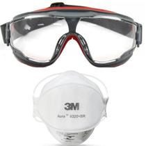 Kit Mascara PFF2 3M Aura 9320 + Oculos 3M GG500 Kit Mascara PFF2 3M Aura 9320 + Oculos 3M GG500