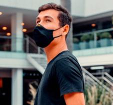 Kit Máscara Proteção Fiber Knit Air Preto - Preto G