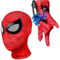 Kit Máscara Realista e Luva com Lançador Homem Aranha Infantil Kit Máscara Realista e Luva com Lançador Homem Aranha Infantil