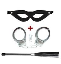 Kit Máscara Seduction com Chicotinho e Bracelete de Metal Surpreenda - Preto