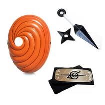 Kit Mascara Tobi Bandana Renegado Kunai E Shuriken Naruto Kit Mascara Tobi Bandana Renegado Kunai E Shuriken Naruto