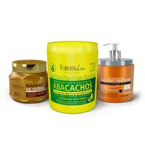 Kit Máscaras Abacachos,Cauter, Banho de Verniz Forever Liss