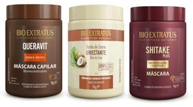 Kit Máscaras Bio Extratus Queravit, Shitake e Umectante 1KG
