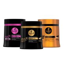 Kit Máscaras Cavalo Forte Hidra + Cavalo Forte + Infusão de Óleos Haskell - 500g / Cabelos Ressecados