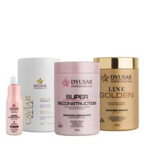 Kit Máscaras Caviar, Super, Ouro 1Kg + Leave-In 300Ml Dyusar Kit Máscaras Caviar, Super, Ouro 1Kg + Leave-In 300Ml Dyusar