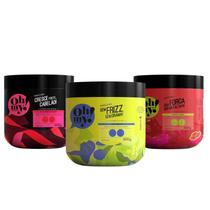 Kit Máscaras Cresce mais + Sem frizz + Era força que me faltava - 500g / Cabelos Fracos Kit Máscaras Cresce mais + Sem frizz + Era força que me faltava - 500g / Cabelos Fracos